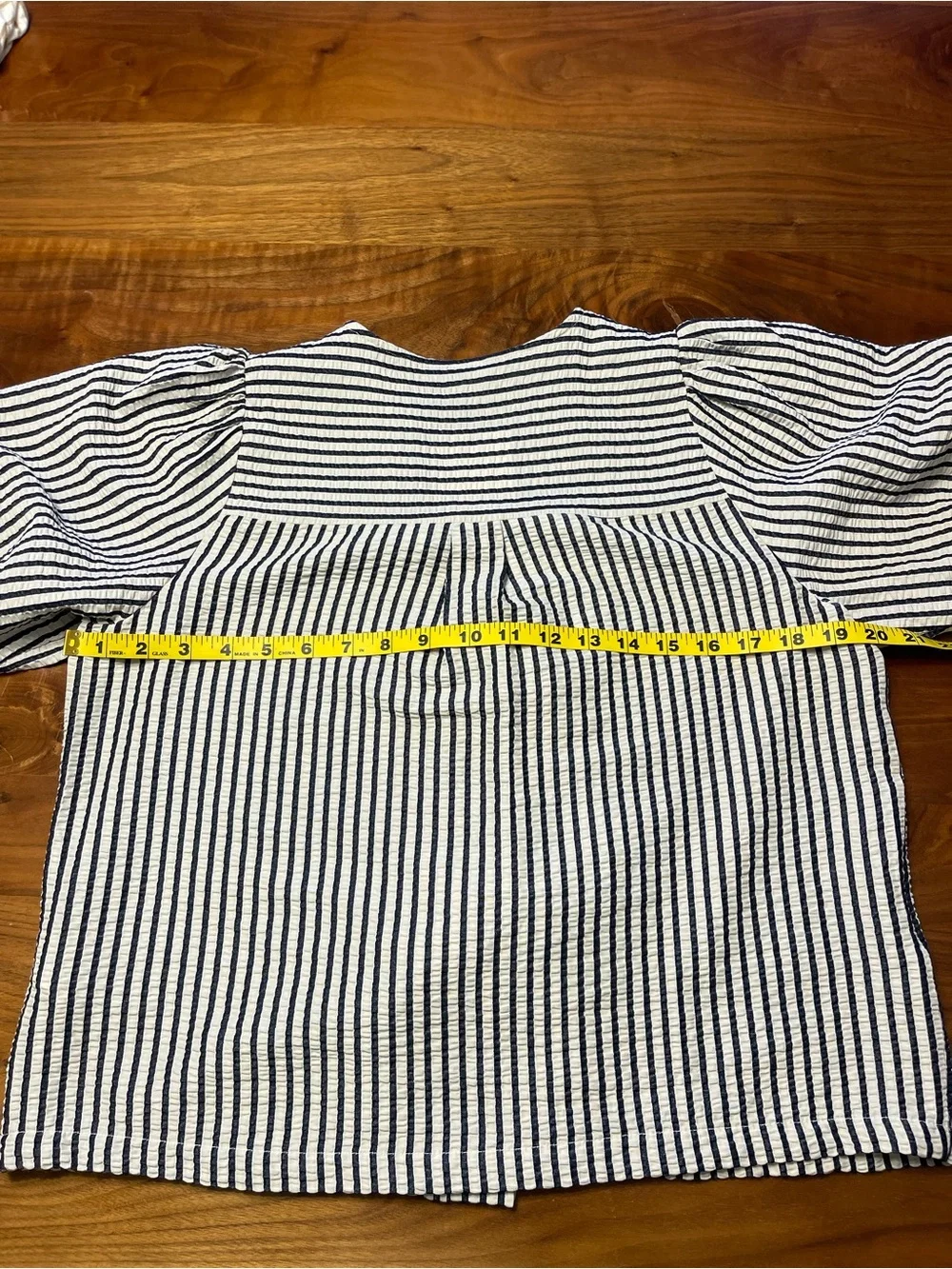 Zara Black and White Striped Puff Sleeve Tie-Front Blouse